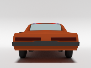 low poly cartoon dodge charger 2019 general lee 3Dモデル