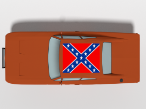 low poly cartoon dodge charger 2019 general lee 3Dモデル