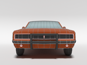 low poly cartoon dodge charger 2019 general lee 3Dモデル