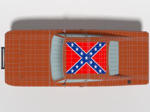 low poly cartoon dodge charger 2019 general lee 3Dモデル