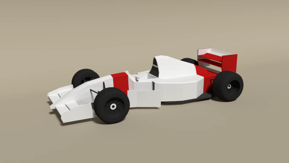 low poly mclaren mp4-8 formula car 3D Model .c4d .max .obj .3ds .fbx .stl .blend 