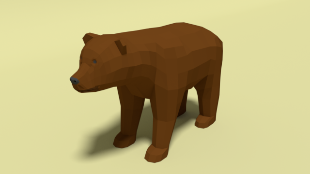low poly cartoon bear Model 3D .c4d .max .obj .3ds .fbx .stl .blend