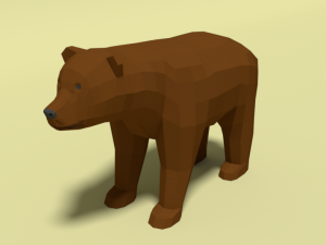 low poly cartoon bear 3D Model