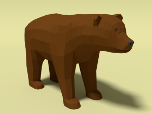 low poly cartoon bear Model 3D