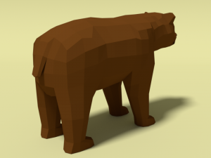 low poly cartoon bear Model 3D