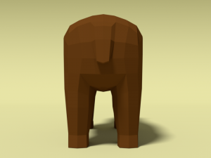 low poly cartoon bear Model 3D