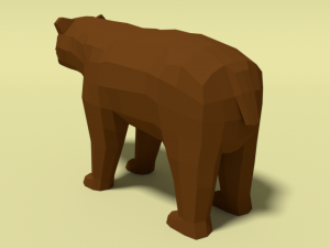 low poly cartoon bear Model 3D