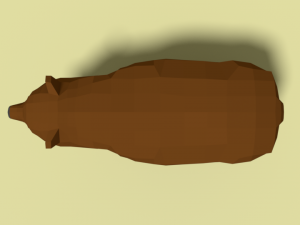 low poly cartoon bear Model 3D