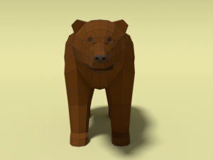 low poly cartoon bear Model 3D