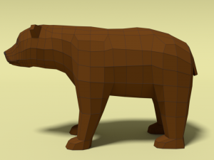 low poly cartoon bear Model 3D