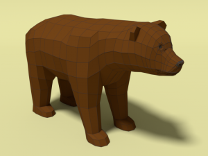 low poly cartoon bear Model 3D