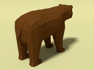 low poly cartoon bear Model 3D
