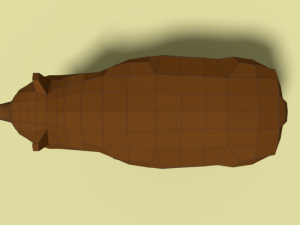 low poly cartoon bear Model 3D