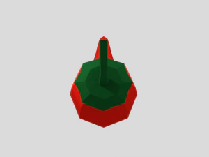 low poly cartoon red pepper free 3D Model