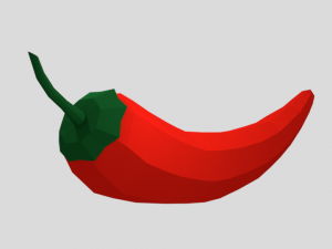 low poly cartoon red pepper free Model 3D