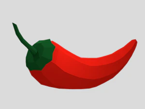 low poly cartoon red pepper free 3D Model