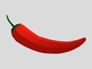 low poly cartoon red pepper free 3D Model