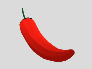 low poly cartoon red pepper free 3D Model