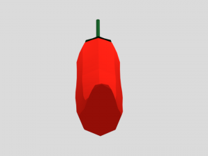 low poly cartoon red pepper free Model 3D