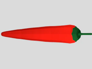 low poly cartoon red pepper free 3D Model