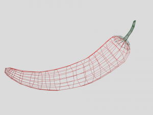 low poly cartoon red pepper free Model 3D