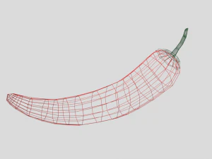 low poly cartoon red pepper free 3D Model
