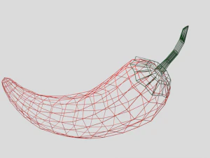 low poly cartoon red pepper free 3D Model