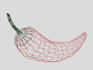 low poly cartoon red pepper free Model 3D