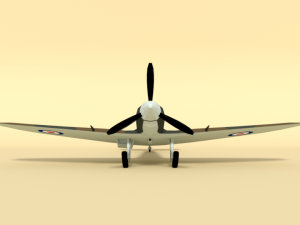 low poly cartoon supermarine spitfire mkii airplane Model 3D