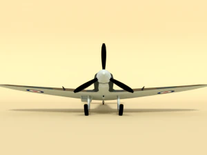 low poly cartoon supermarine spitfire mkii airplane 3D Model