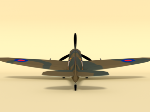 low poly cartoon supermarine spitfire mkii airplane Model 3D