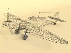 low poly cartoon supermarine spitfire mkii airplane 3D Model