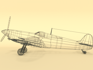 low poly cartoon supermarine spitfire mkii airplane Model 3D