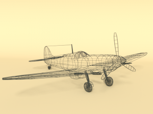 low poly cartoon supermarine spitfire mkii airplane Model 3D