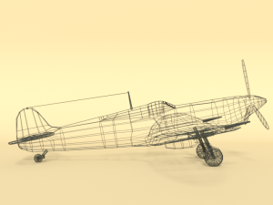 low poly cartoon supermarine spitfire mkii airplane Model 3D