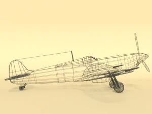 low poly cartoon supermarine spitfire mkii airplane 3D Model