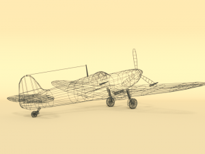 low poly cartoon supermarine spitfire mkii airplane Model 3D