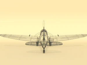 low poly cartoon supermarine spitfire mkii airplane 3D Model