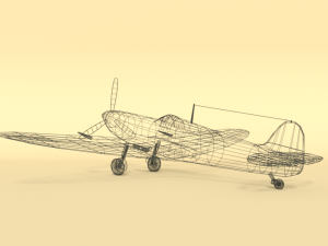 low poly cartoon supermarine spitfire mkii airplane Model 3D