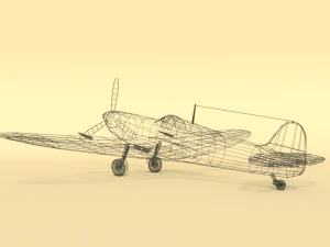 low poly cartoon supermarine spitfire mkii airplane 3D Model