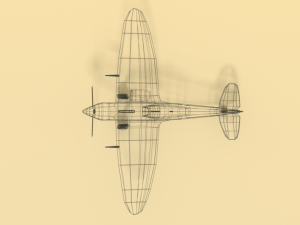low poly cartoon supermarine spitfire mkii airplane Model 3D