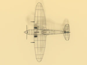 low poly cartoon supermarine spitfire mkii airplane 3D Model