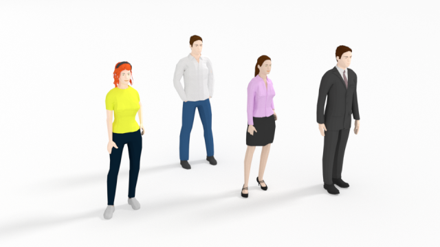 low poly people collection 3D Модель .c4d .max .obj .3ds .fbx .stl .blend 