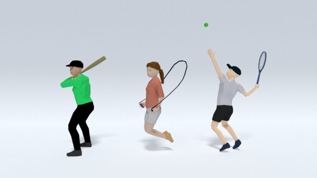 low poly kids playing collection Model 3D .c4d .max .obj .3ds .fbx .stl .blend 