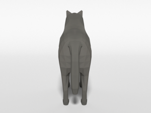 low poly cartoon grey wolf 3Dモデル