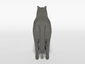 low poly cartoon grey wolf 3D Model