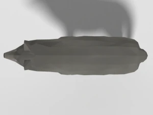 low poly cartoon grey wolf 3D Model