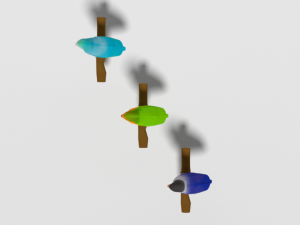 low poly cartoon lovebirds Model 3D