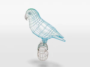 low poly cartoon lovebirds 3D Model