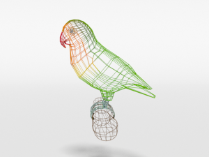 low poly cartoon lovebirds Model 3D